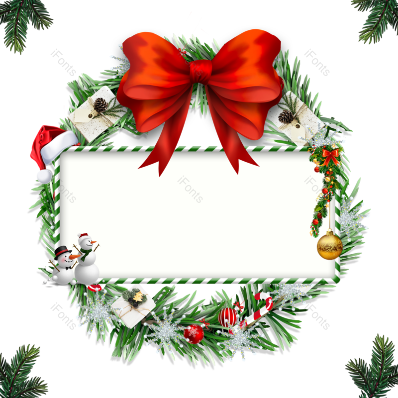 装饰图片,花环元素,喜庆PNG,蝴蝶结免抠素材